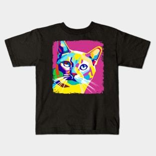 Singapura Cat Pop Art - Cat Lover Gift Kids T-Shirt